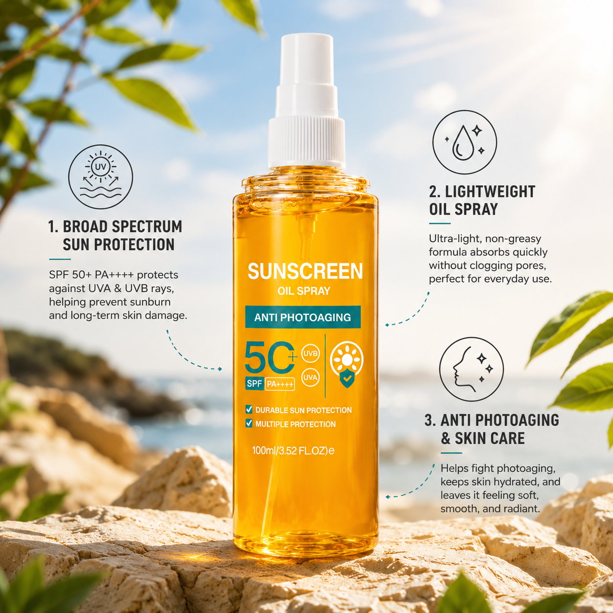 Alizae SPF 50+ Sunscreen Oil Spray